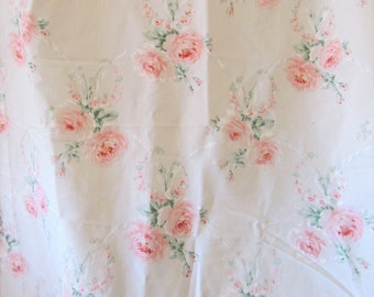 Vintage Softest Pink Rose Twin Fitted Sheet, JC Penney