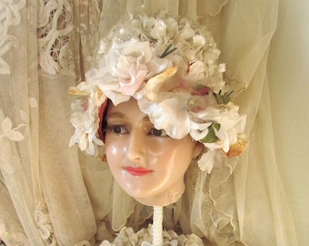 1950's Pink Millinery Rose/Flower Cloche Hat, Evelyn Varon Exclusive, RARE