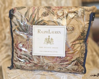 Vintage Ralph Lauren Guinevere King Duvet Comforter Cover, NIP,  RARE