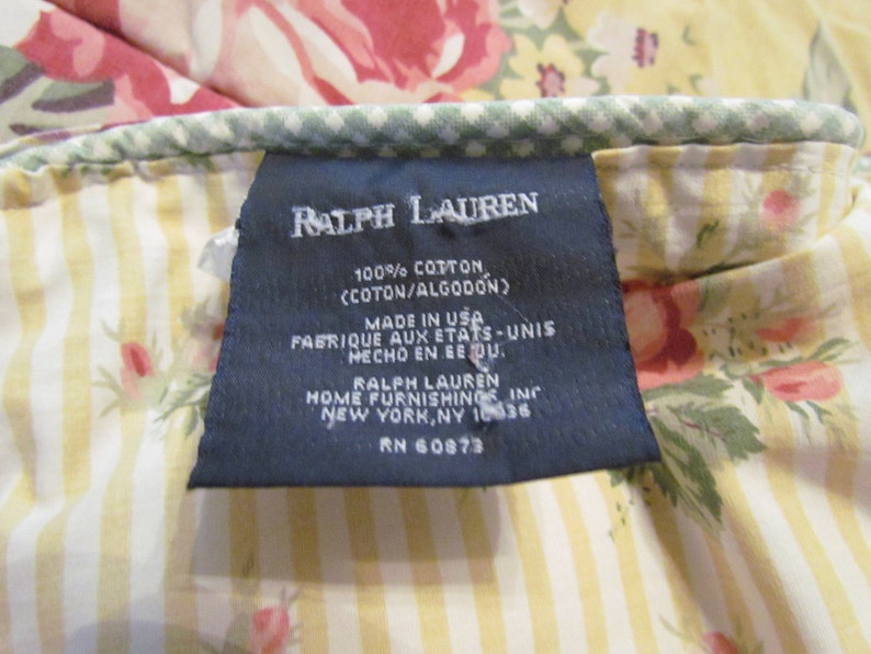 Ralph Lauren Brooke Yellow Rose Comforter Bedspread Reversible | Etsy