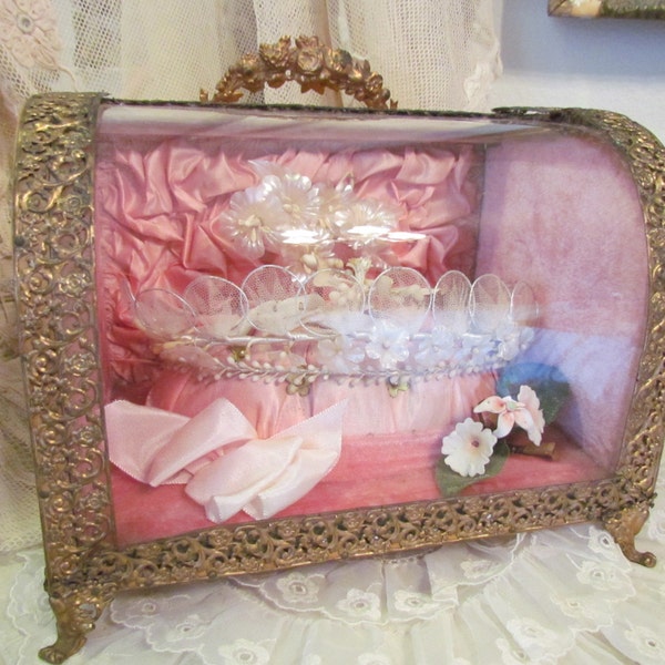 RESERVED For Martha Antique French Globe De Mariee Bridal Display Case