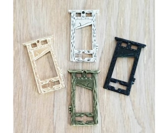 Guillotine Charms 4 Colors Goth Pendants Large Execution Charms Halloween Jewelry Supplies 37x22mm
