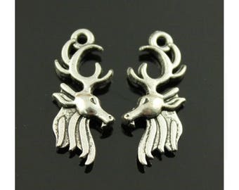 8 Moose charms antique bronze tone BC4