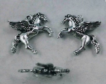 22mm Silver Yellow Plated 3-D Mustang Charm