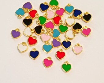 25 x Tibetan Silver Mini Love Heart Charms Pendant Jewelry Making Craft