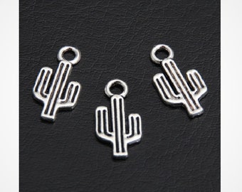 BULK 30 Cactus charms silver tone L220