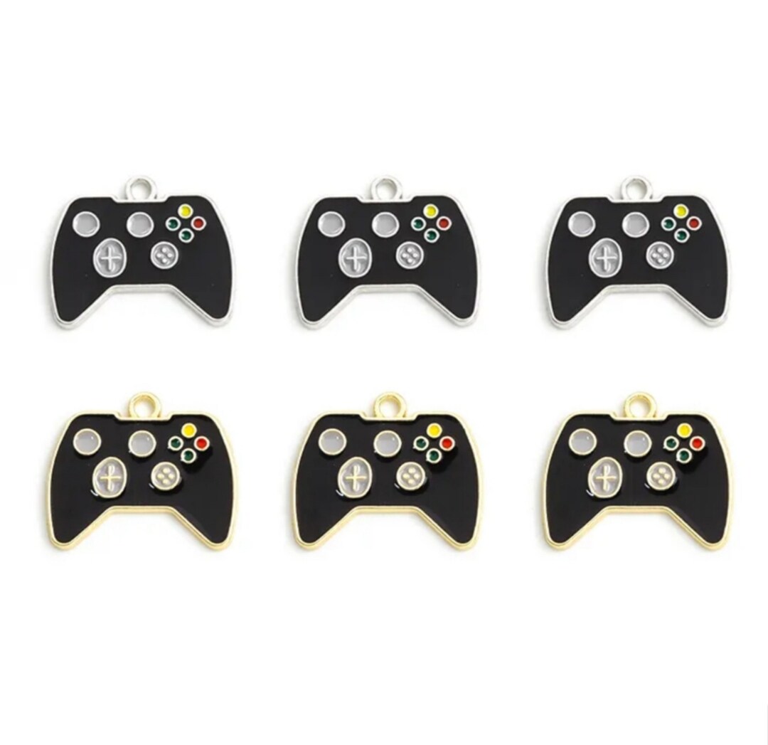 Enamel Video Game Charms Game Controller Charms Silver or Gold Gaming