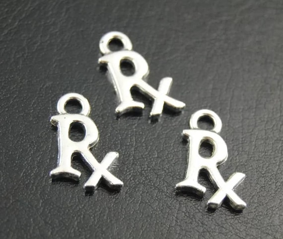 Rx Charms Small Pharmacy Pharmacist Drug Store Pharmacy Tech Prescription Little Charm Jewelry Craft Supplies 10x15mm NOTE SIZE
