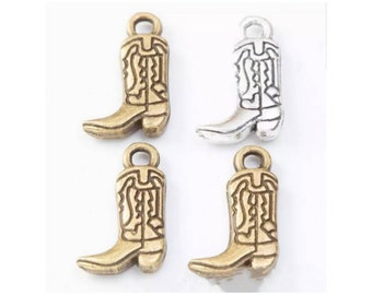 Cowboy Boot Charms Cowgirl Boots Cowboy Charms Western Charms Country Charms Jewelry Supplies 18x11mm
