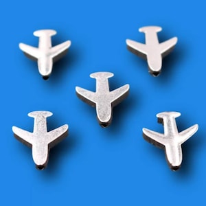 Airplane Spacer Beads Jet Beads Travel Beads Airplane Charms Bracelet Jewelry Supplies 16x13mm ***See Note