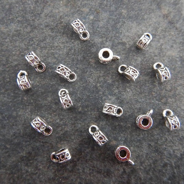 Tiny Bead Bails Tiny Little Beads with Loops Mini Connectors Charm Holders Beautiful Details 3x4.6.5mm Hole about 1.5 mm Jewelry Supplies