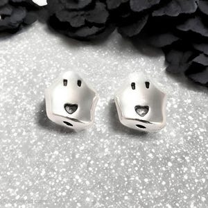 Ghost Spacer Beads Halloween Beads Happy Ghost Beads Ghost Finding Jewelry Supplies 9.5x9mm