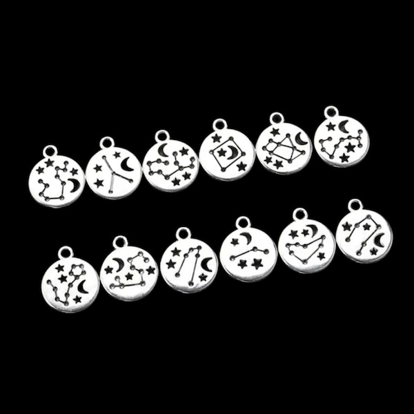 Constellation Charms Zodiac Charms Small Star Sign Charms Jewelry Supplies 17x14mm