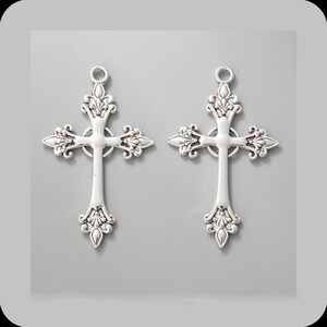 2 Large Gothic Cross Pendants Celtic Cross Pendants Rosary Parts Religious Pendants Can fit Rhinestone Gothic Cross Jewelry Supplies 67x40mm