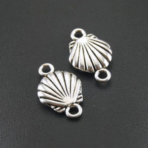 Sea Shell Connectors Scallop Shells Double Sided Well Crafted Seashell Connectors Bracelet Charms Beach Mermaid Jewelry Supplies 24x15mm