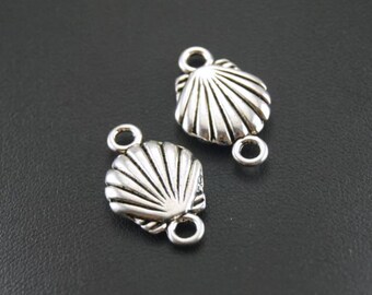 Sea Shell Connectors Scallop Shells Double Sided Well Crafted Seashell Connectors Bracelet Charms Beach Mermaid Jewelry Supplies 24x15mm