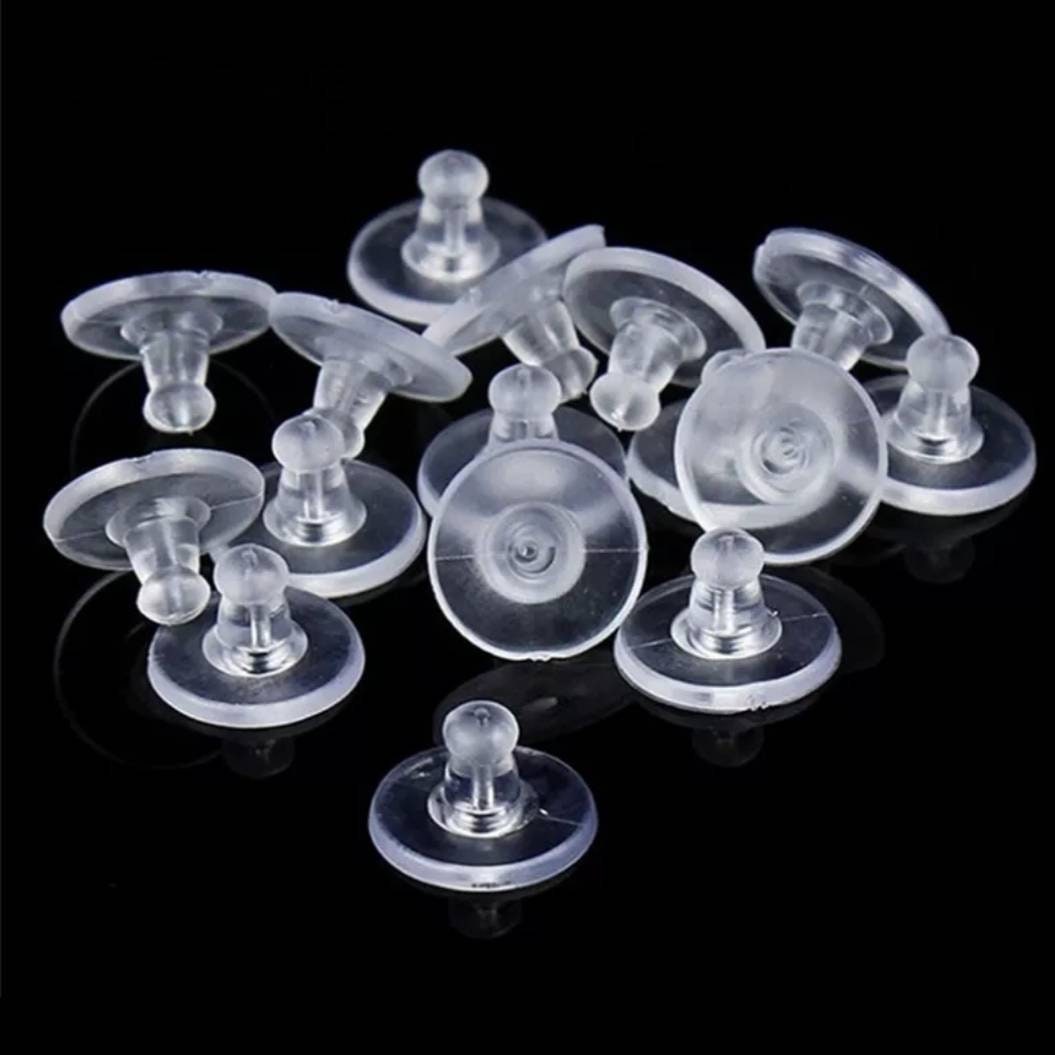 10 Pair Gold Silicone Earring Backs Comfort Pads Help Sagging Earlobes  5.4x4.8mm Jewelry Earring Findings Supplies 