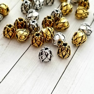 Beautiful Lotus Beads Lotus Focal Beads Silver or Antique Gold Lotus Flower Beads Lotus Charms Jewelry Supplies 9x8mm