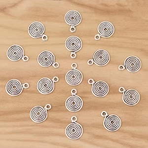 10 Mini Labyrinth Charms Darling Little Spiral Charms Double Sided Meditation Charms Spiral Drops Jewelry Supplies 13x9mm
