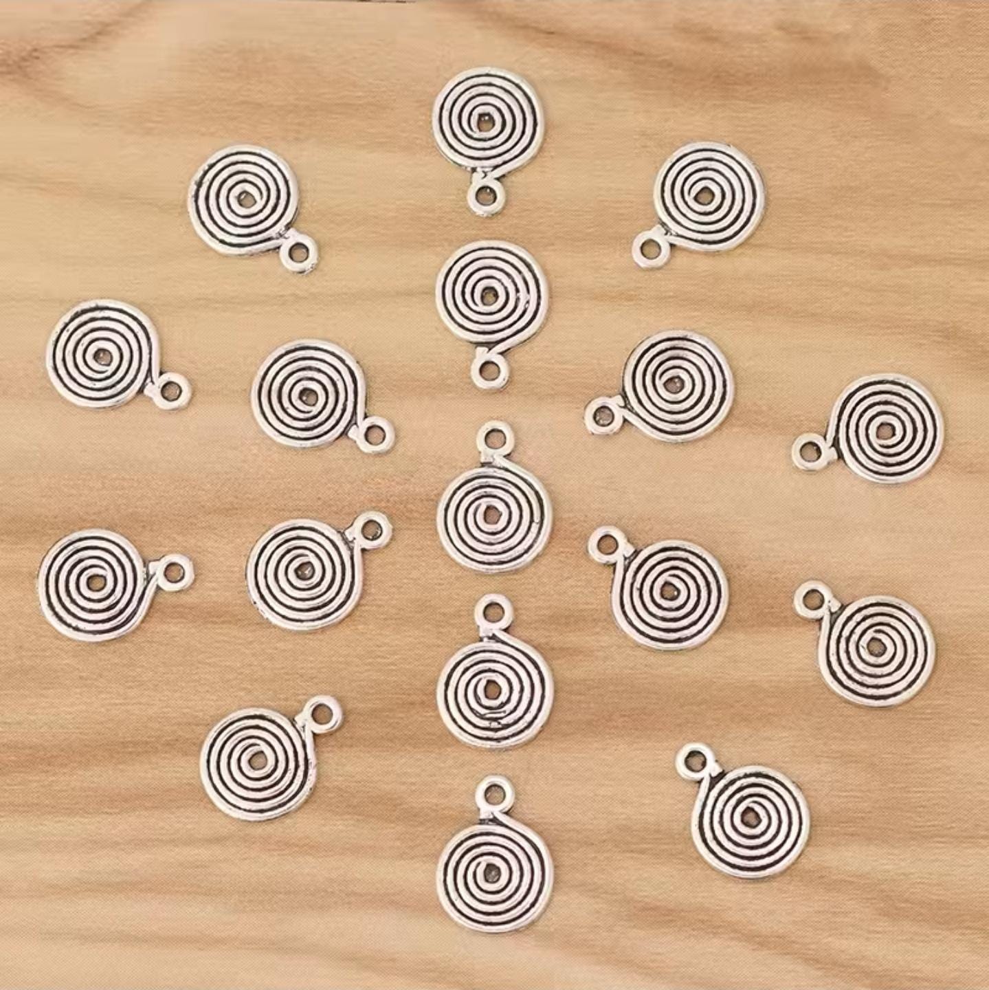 Labyrinth Charm 10 Mini Labyrinth Charms Darling Little Spiral Charms Double Sided ...