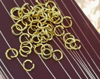 Gold Jump Rings Open Strong Jump Rings Connectors Findings Jewelry Supplies 6.3mm
