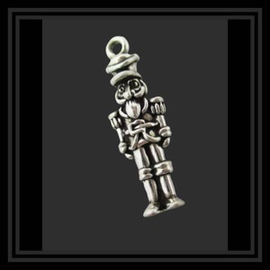 Nutcracker Charms Antique Dark Silver Highly Detailed Christmas Charms 3D Nutcracker Ballet Charms Jewelry Supplies 23x8mm