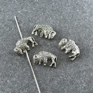 6 Buffalo Spacer Beads Southwestern Animal Bracelet Earring Beading Jewelry Supplies 16x10 mm