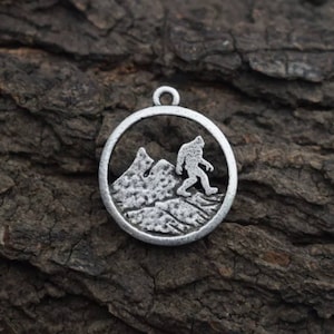 Bigfoot Charms Bigfoot Pendants Mountain Charms Camping Charms Hiking Charms Cryptid Charms Jewelry Supplies 21x24mm