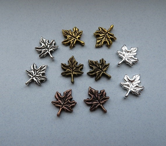 10 Maple Leaf Charms Beautiful for Fall Leaves Jewelry | Etsy