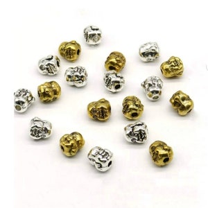 6 Beautiful Buddha Beads Silver or Antique Gold Buddha Beads Buddha Spacer Beads Buddha Charms for Bracelets Jewelry Supplies 10mm
