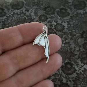 Bat Wing Charms Double Sided Wings Halloween Gothic Earring Jewelry Supplies 30x18mm