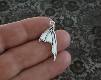 Bat Wing Charms Double Sided Wings Halloween Gothic Earring Jewelry Supplies 30x18mm