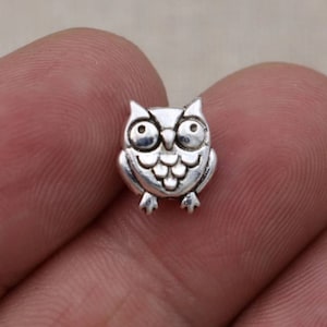 Owl Spacer Beads Adorable Owl Beads Owl Charms Focal Beads Jewelry Supplies 9x11mm
