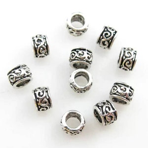 Tiny Swirl Design Spacer Besds Mini Silver Spacers with Varying Contrast Bracelet Jewelry Supplies 5mm Hole About 3mm