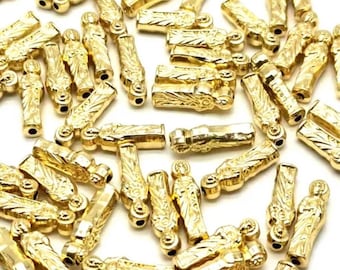 Gold St. Jude Beads Saint Jude Spacer Beads St. Jude Thaddeus Beads Catholic Beads Patron Saint Beads Rosary Parts Jewelry Supplies 6x18mm
