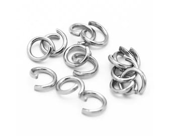 6 Grams Stainless Steel Strong Open Jump Rings 6x1 mm Great for Any Use - Highest Quality Jewelry Findings Supplies 18 Gauge