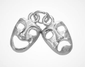 Drama Mask Charms Superior Quality Jewelry Supplies Theatre Theater Actors Faces Comedy Tragedy Masks Jewelry Supplies 17x11mm