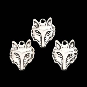 May include: Three silver fox head charms with a detailed design. The charms have a loop at the top for attaching to jewelry or other crafts.