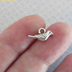 Mini Bird Charms So Sweet Little 3D Tiny Song Birds Mini Charms Jewelry Supplies 13x7x3.5 mm Extension Chain Drops