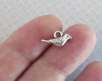 Mini Bird Charms So Sweet Little 3D Tiny Song Birds Mini Charms Jewelry Supplies 13x7x3.5 mm Extension Chain Drops