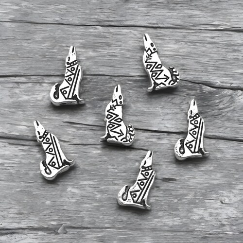 Celtic wolf dread bead howling dreadlock charm boh Dread Bead Wolf - Etsy main image 2