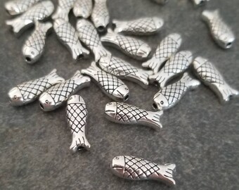 10 Fish Spacer Beads Fish Beads Fish Bracelet Charms Beach Beads Jewelry Supplies 14x5x5.5mm