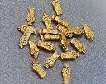 St. Jude Spacer Beads Rosary Parts Gold or Antique Gold St. Jude Beads Patron Saint of Hope and Impossible Causes Jewelry Supplies 13x6mm