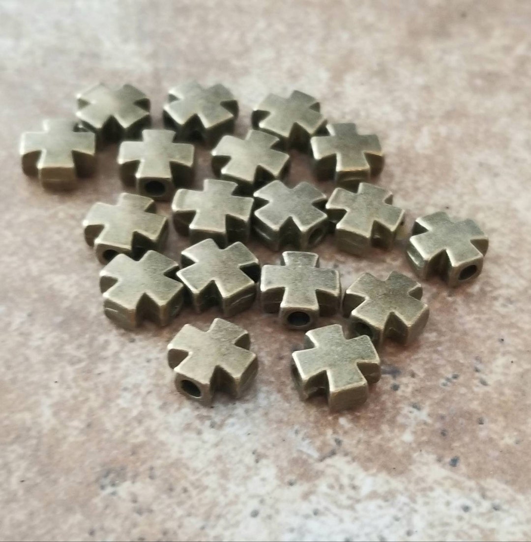 Bronze Cross Spacer Beads Cross Beads Religious Charms Rosary Parts
