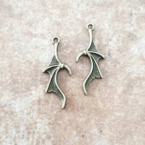 Bronze Bat Wing Charms Double Sided Long Bat Wing Pendants Great for Earrings Lightweight Halloween Jewelry Supplies 32x13mm