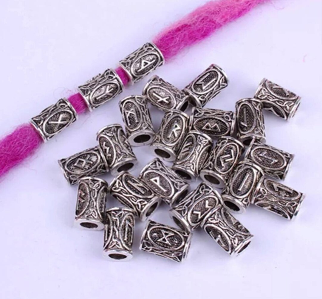 24 Rune Beads Well Crafted Set of Viking Beads Hair Beads - Etsy Österreich