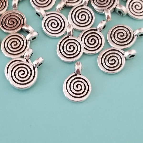 Mini Labyrinth Charms Darling Little Spiral Charms Double Sided Meditation Charms Spiral Drops Jewelry Supplies 12x8.5mm