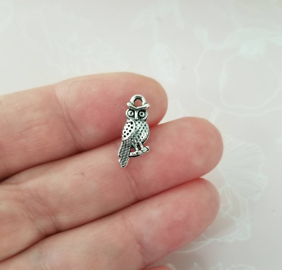 Tiny Owl Charms Little Wise Birds Mini Owl Charms Jewelry Supplies 16x8mm Bulk Owl Charms