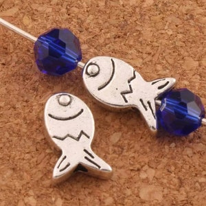 Fish Spacer Beads Native Primitive Design Small Beach Beads Fish Beads Fish Charms Jewelry Supplies 11.5mm