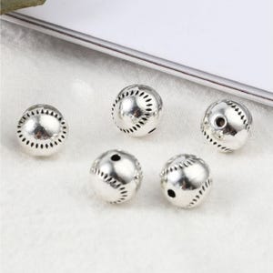 Baseball Spacer Beads Round Baseball Beads Sports Beads Baseball Charms Jewelry Supplies About 9.5mm